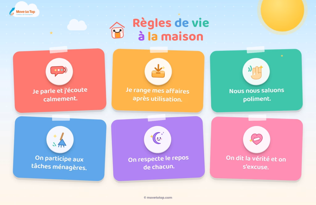 Pictogramme: tableau regles de vie famille a telecharger