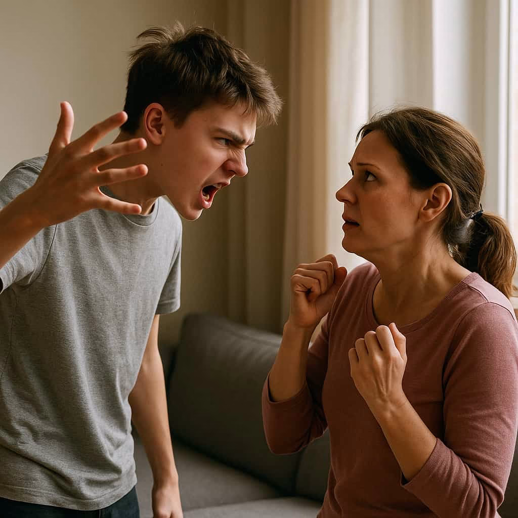Un adolescent qui se montre agressif envers sa mere
